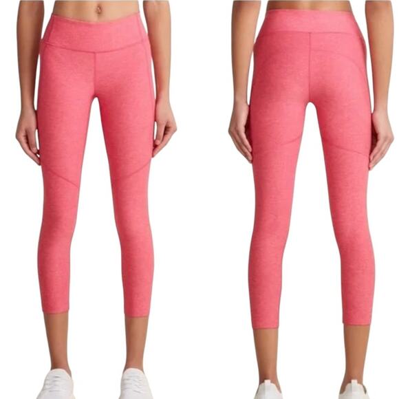Outdoor Voices Flamingo Pink Cropped Warmup Leggings - Picture 1 of 8